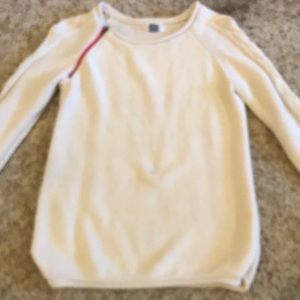nude sweater w/pink zipper size large (10/12)